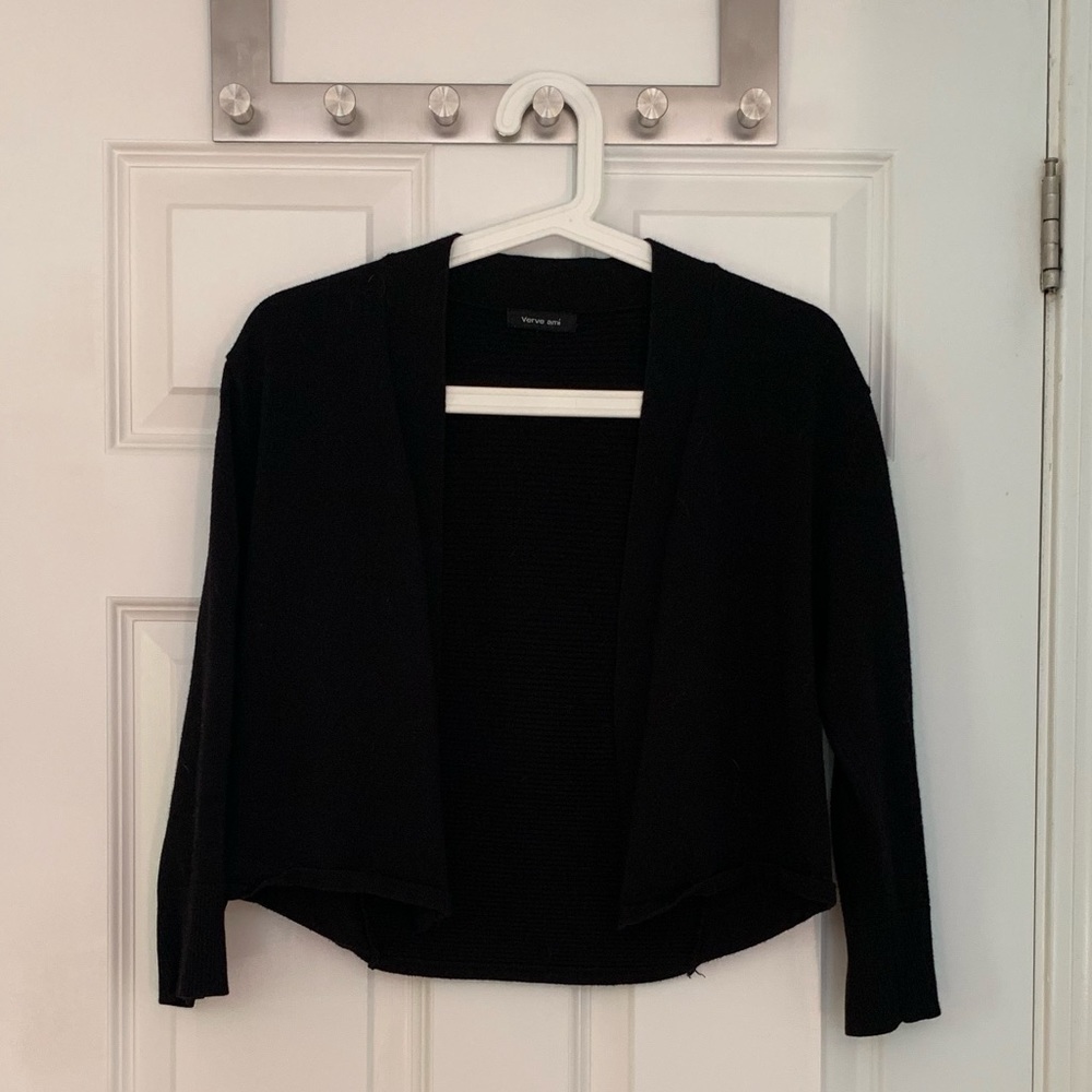 Cropped black cardigan